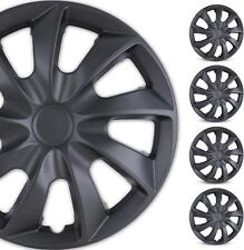 4pc 16 Inch Black Wheel Covers Snap On Full Hub Caps Fit R16 Tire Steel Rim