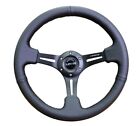 Nrg Sport Steering Wheel 18 Black Leather 2 Inch Deep Dish 350mm Black Stitching