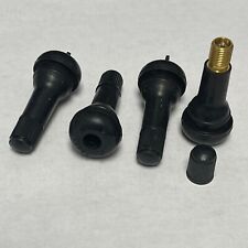 Tr413 Snap-in Tire Valve Stems With Caps Black Rubber 4 Pcs Rubber Type