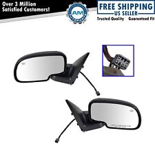Chrome Heated Power Side View Mirrors Left Right Pair Set For Chevy Gmc Truck