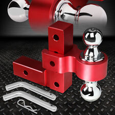 Aluminum Dual Ball 6 Drop Adjustable Trailer Tow Towing Hitch 2 Receiver Red