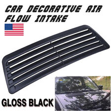 1x Universal Car Black Air Flow Intake Scoop Hood Bonnet Decorative Vent Cover