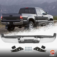 Complete Chrome Steel Rear Bumper Assembly For 2005-2015 Toyota Tacoma Pickup
