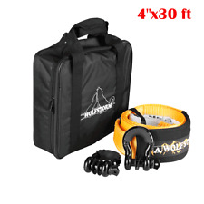 4 30ft Tow Strap With 34 D Ring Shackle Storage Bag Kinetic Recovery Rope Kit