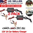 2pcs Car Battery Charger Maintainer 12v Trickle Rv For Truck Motorcycle Atv Auto