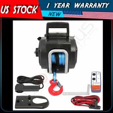 New 12 Volt Portable Electric Winch Towing Boat Kit Truck Trailer 5000 Lb Remote
