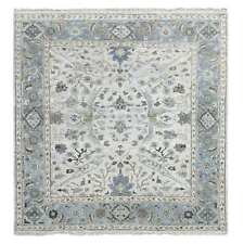 6x6 Chrome Oushak Denser Weave Hand Knotted 100 Wool Square Rug R84505