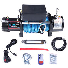 12v Electric Winch Synthetic Rope Truck For Jeep 13000lb Trailer 4wd