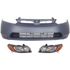 Front Bumper Kit Includes Left And Right Headlights For 2006-2008 Honda Civic