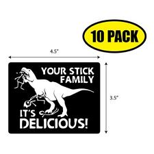 10 Pack 4.5 X 3.5 Stick Family Dinosaur Sticker Decal Humor Funny Gift Vg0065