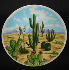 Desert Hiding Roadrunner Bird Cactus Mountains 7 58 Porcelain Collector Plate