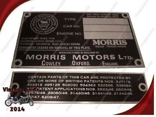 New High Quality Morris Engine Instruction Data Plate
