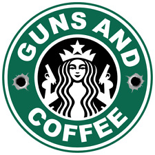 Guns And Coffee Nra Second Amendment Sticker Laptop Bumper Decal Rs4