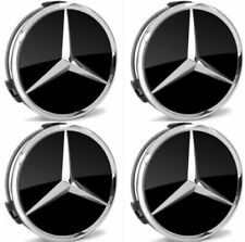 4x For Mercedes-benz Glossy Black Wheel Center Hub Caps Emblem Hubcaps Set 75mm
