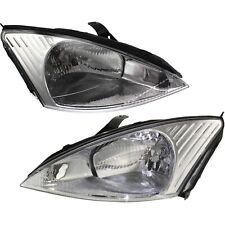 Headlights Headlamps Left Right Pair Set New For 00-02 Ford Focus