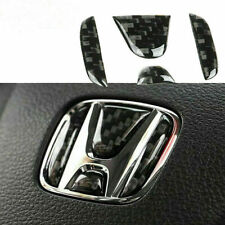 For Honda Civic Crv Accord Carbon Fiber Steering Wheel Center Logo Insert Trim