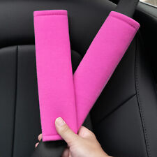 2 Pink Universal Soft Seat Belt Set Cover Shoulder Pad Strap Protector Car Truck