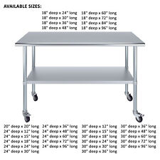 Stainless Steel Work Table With Casters Work Station