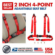 New Universal Red Sabelt 4 Point Quick Release Racing Seat Belt Harness 2