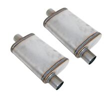 Hi Performance Free Flow 409 Stainless Steel Mufflers 2.5 Offset Center Pair