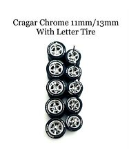 5x Chrome Cragar 1113mm Wheels W Lettered Rubber Tires For 164 H0t Wheelz