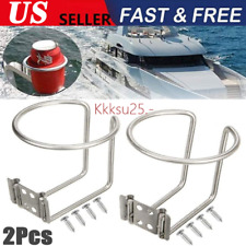 2x Cup Stainless Steel Boat Drink Holder Car Yacht Ring Holders Truck Marine Us